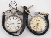 Appraisal: A silver Swiss assay keywind pocket watch and a chrome