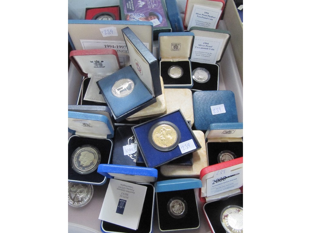 Appraisal: Tray lot of boxed silver proof one pound two pound