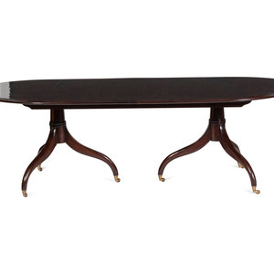 Appraisal: A Dessin Fournir Regency Style Mahogany Dining Table American th