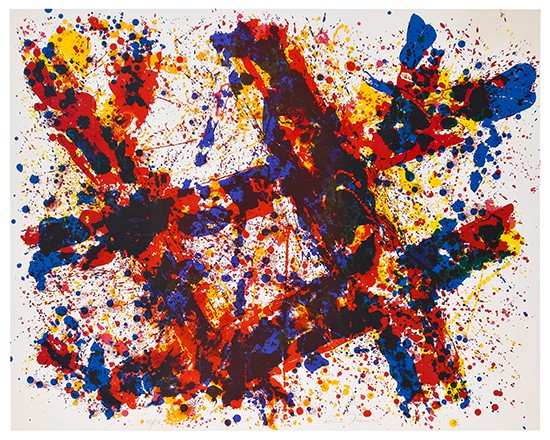 Appraisal: SAM FRANCIS Firewood Color screenprint x mm x inches full