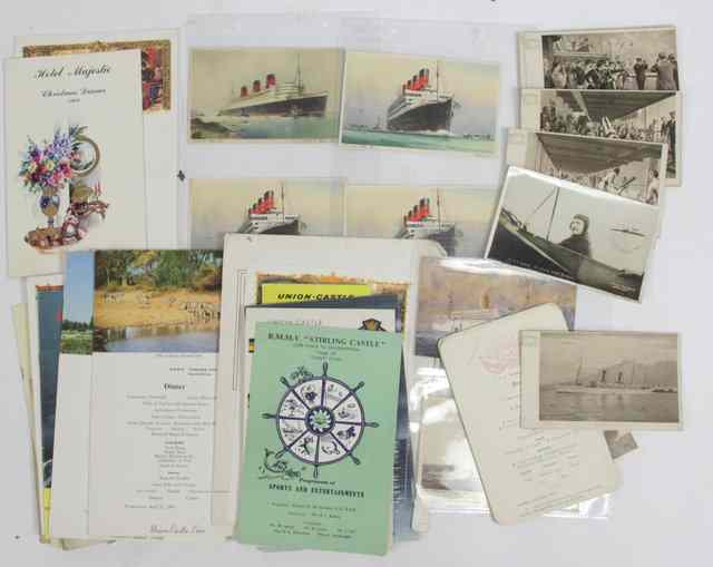 Appraisal: Fifteen Union Castle Line postcards various other postcards of liners