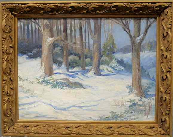 Appraisal: Baldrey Haynsworth American - oil on canvas winter landscape scene