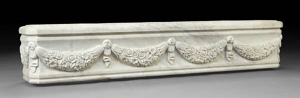 Appraisal: A Neoclassical style carved marble jardini re Of rectangular outline