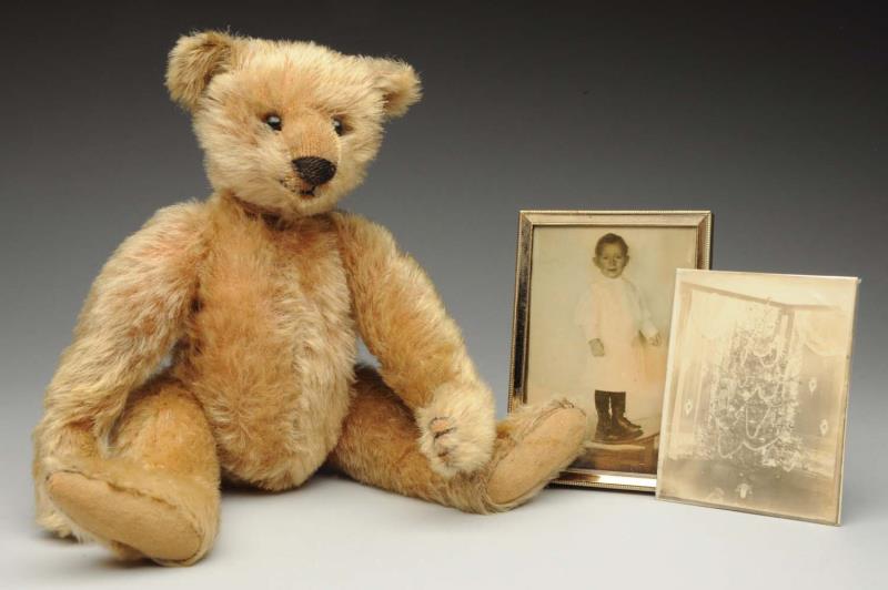 Appraisal: Steiff Tan Teddy Bear No button Circa Shoe button eyes