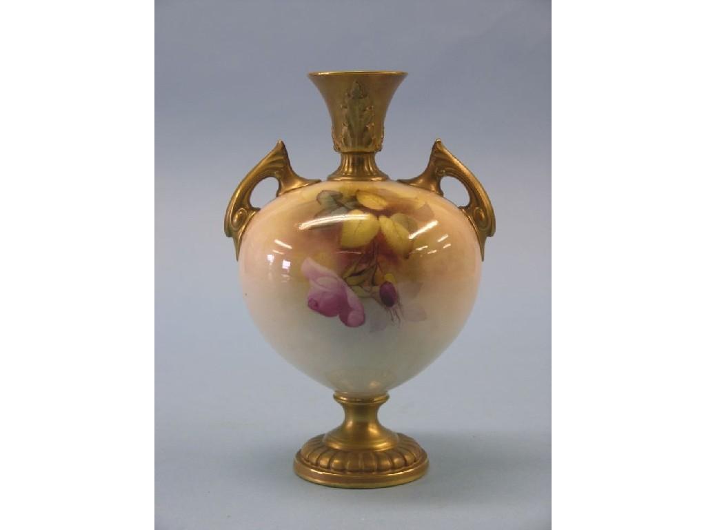 Appraisal: A Royal Worcester vase painted by Jack Southall twin-handled bulbous