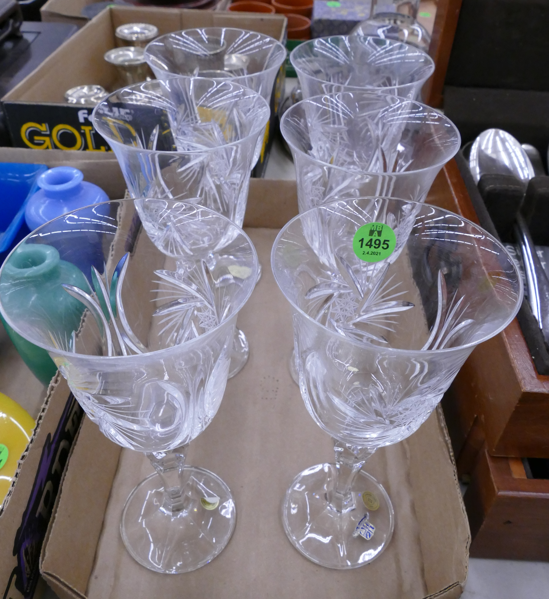 Appraisal: Set pc Czech Cut Goblets- ''