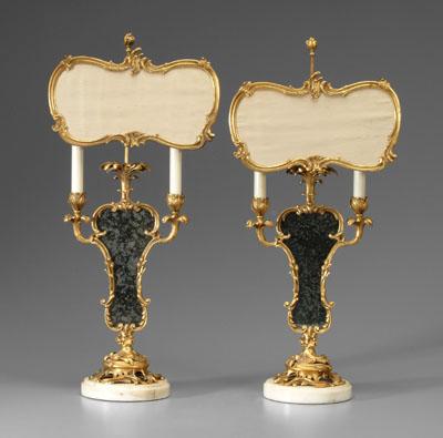 Appraisal: Pair Louis XV style lamps bronze dore with ormolu mounts