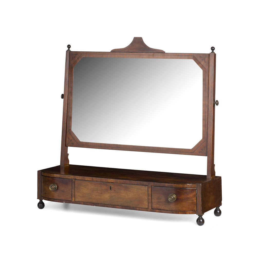 Appraisal: LARGE REGENCY AND EBONY MAHOGANY DRESSING MIRROR EARLY TH CENTURY