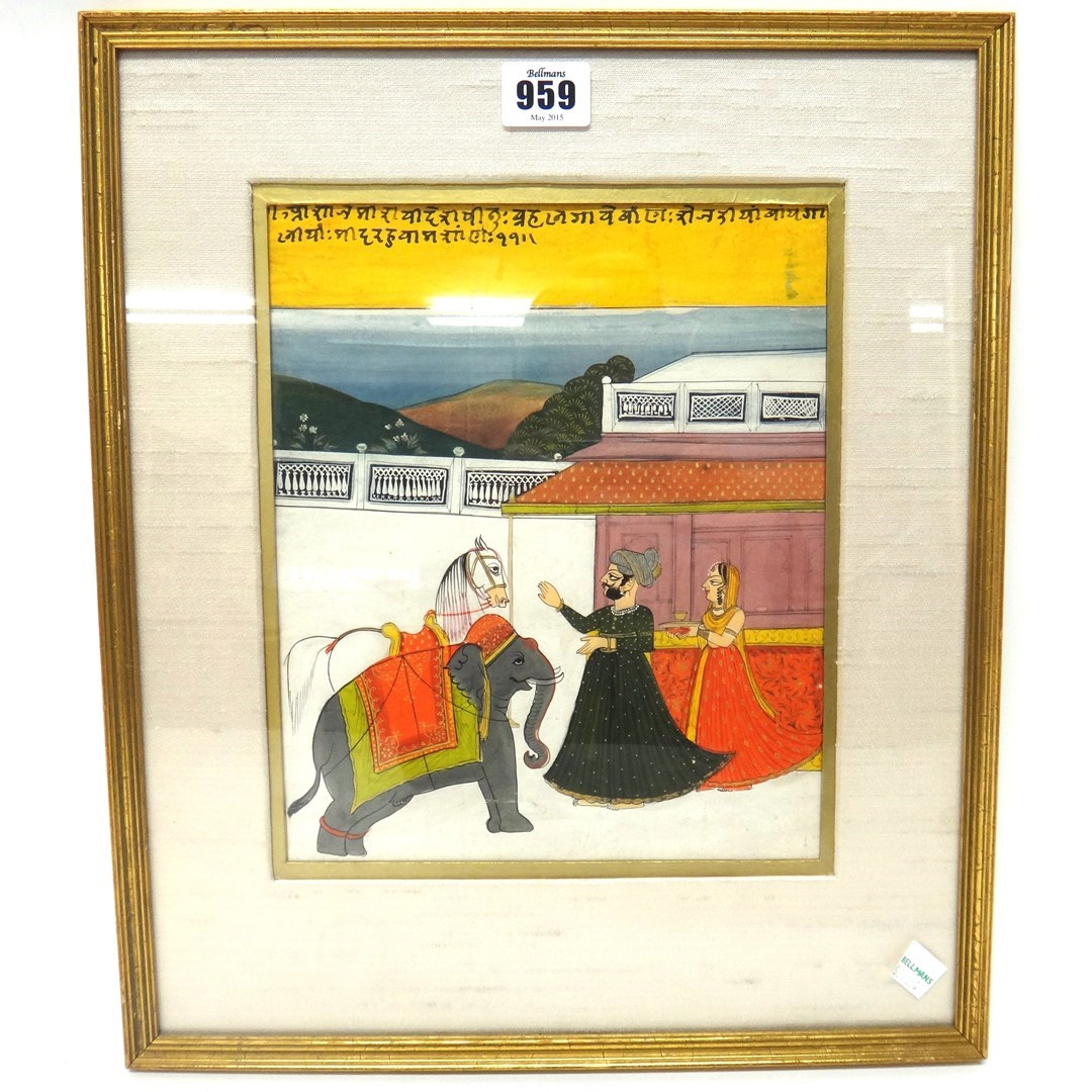 Appraisal: Indian School late th century opaque pigments on paper depicting