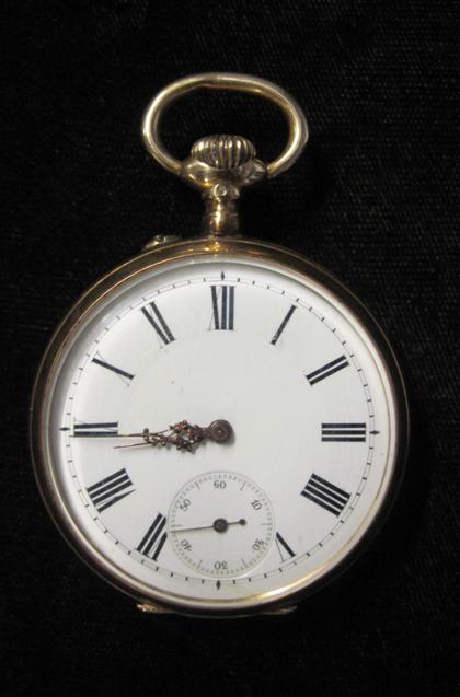 Appraisal: Gentleman's karat yellow gold pocket watch Chatonswiss