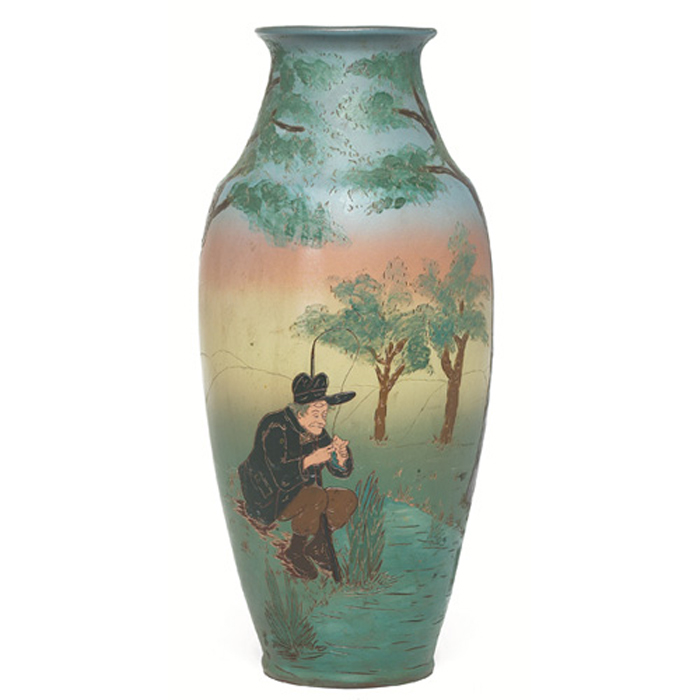 Appraisal: Weller Dickensware vase large form with an incised and painted