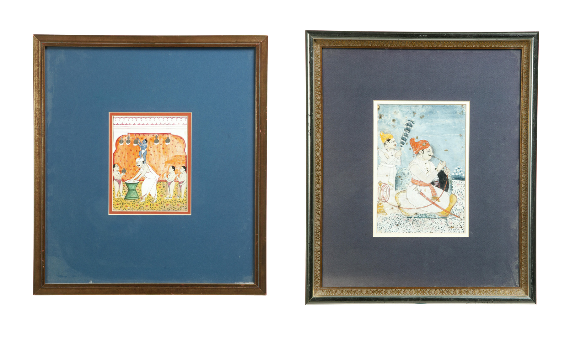 Appraisal: TWO INDIAN PAINTINGS Late th-early th century gouache on paper