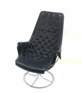 Appraisal: Modern Chrome Lounge Chair Modern chrome lounge chair and black