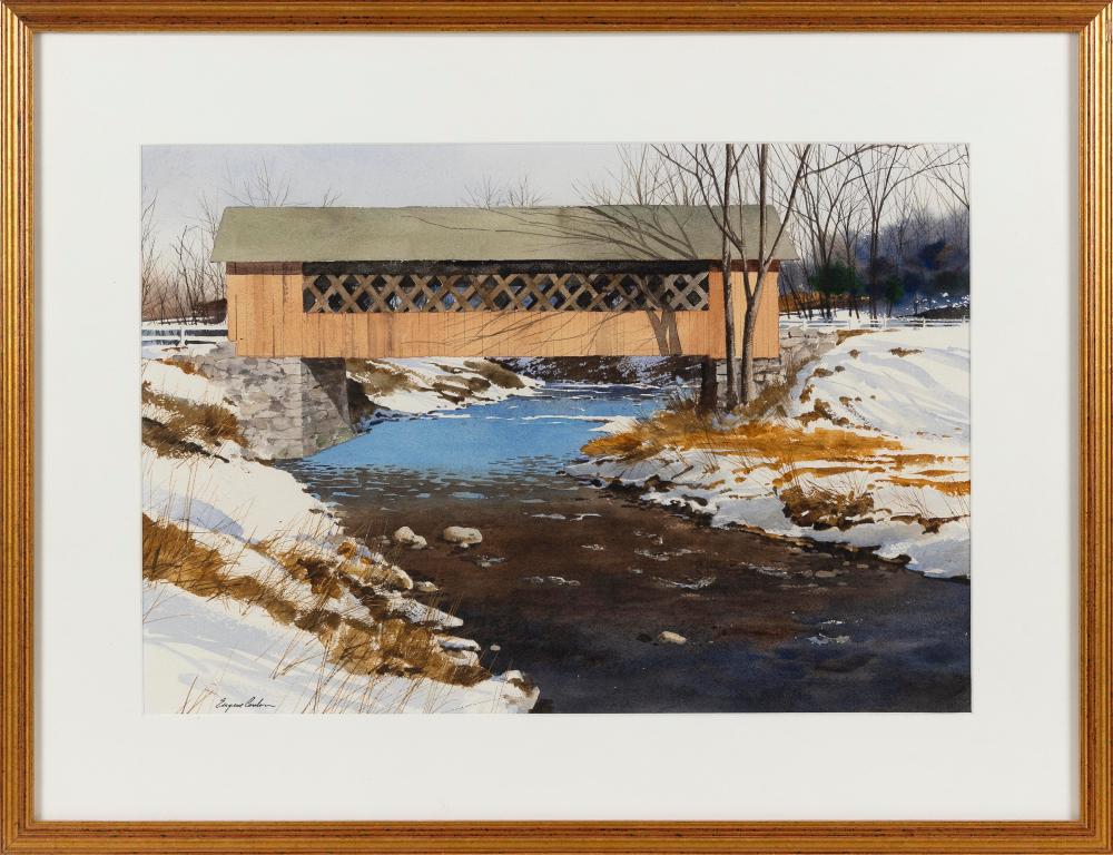 Appraisal: EUGENE CONLON MAINE - LATE WINTER SCENE WITH COVERED BRIDGE