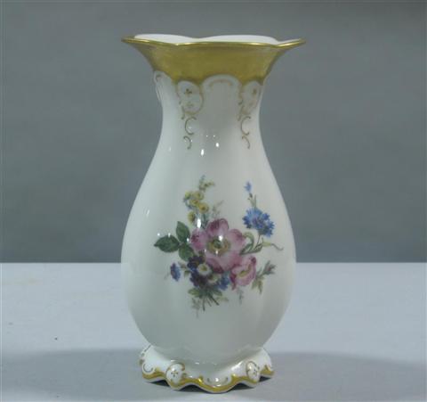 Appraisal: ROSENTHAL GILT-HIGHLIGHTED PORCELAIN VASE Of fluted baluster form enameled with