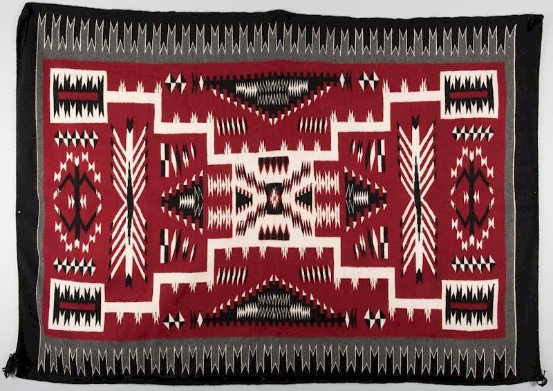 Appraisal: Navajo Crystal Storm Pattern Rug Navajo Crystal Storm Pattern rug