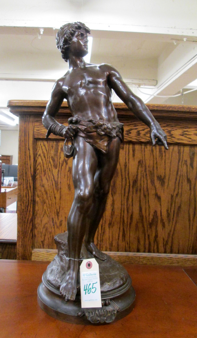 Appraisal: AFTER LOUIS AUGUSTE MOREAU French - figural bronze sculpture of