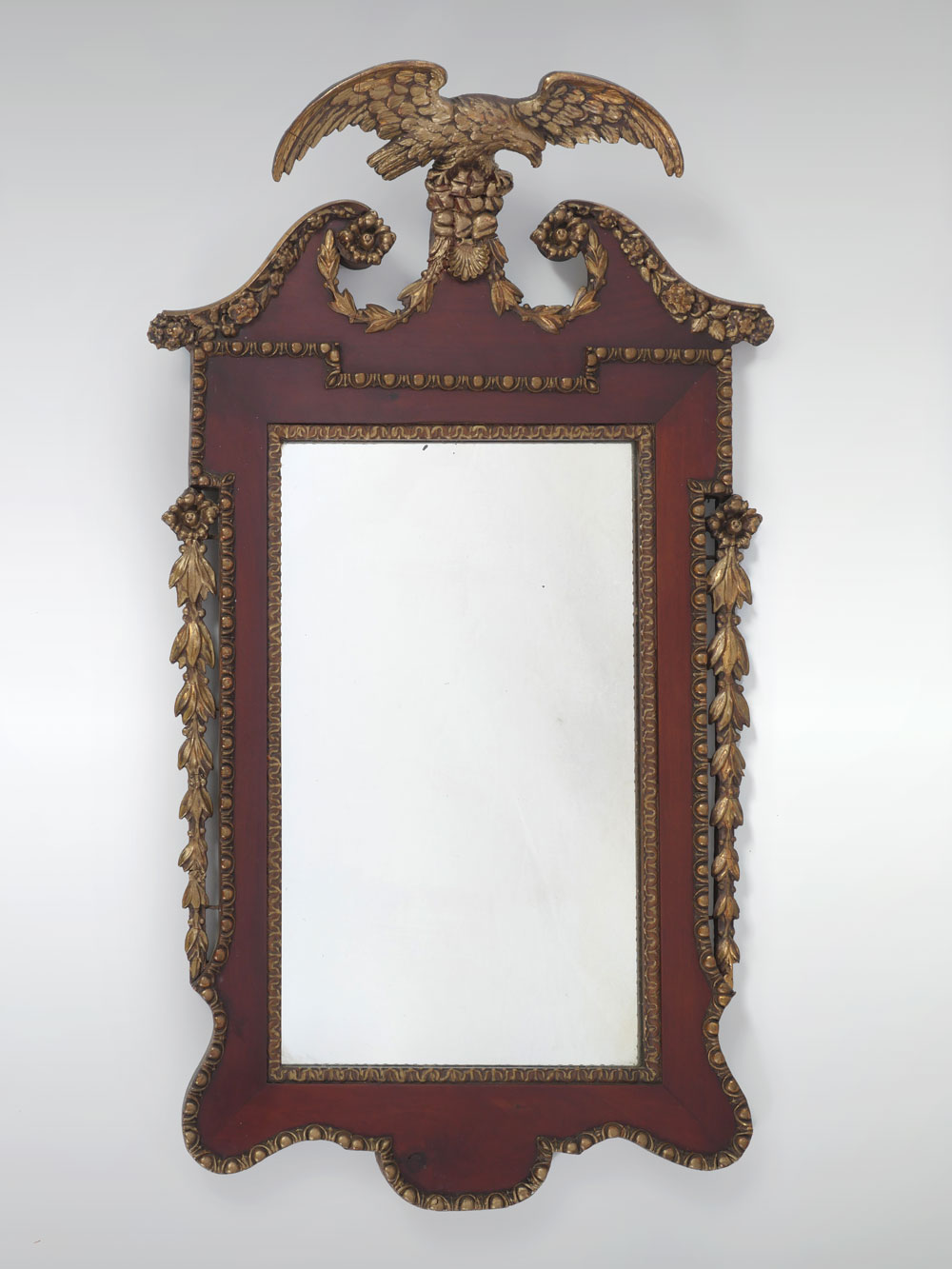 Appraisal: CHIPPENDALE GILT EAGLE CREST MIRROR Gilt Chippendale mirror having an