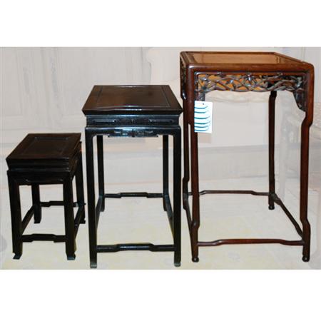 Appraisal: Group of Three Chinese Hardwood Tables Estimate -