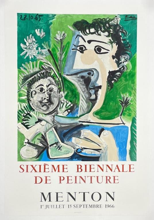 Appraisal: Picasso Sixieme Biennale de Peinture Menton Poster after Pablo Picasso