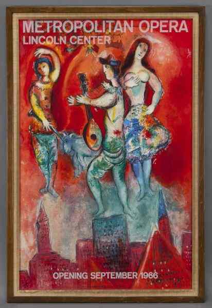 Appraisal: Marc Chagall ''Carmen'' lithographic posterin colors Created for the Metropolitan