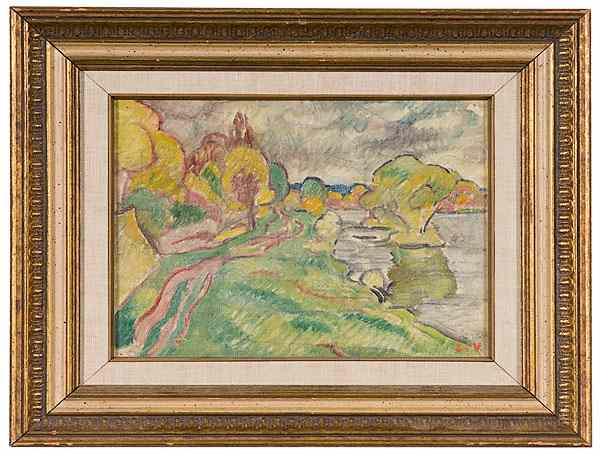 Appraisal: Louis Valtat French - Bord de Seine Oil on canvas