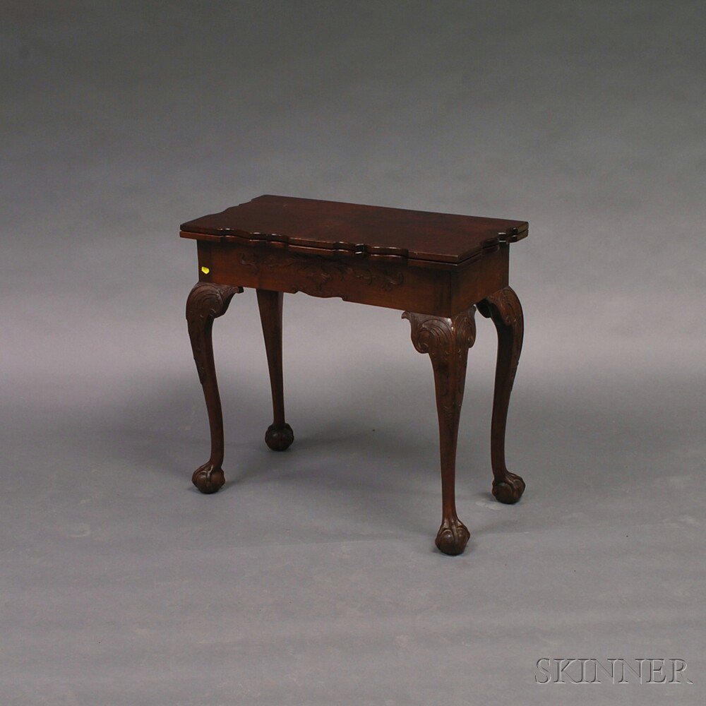 Appraisal: Chippendale-style Mahogany Card Table in the Philadelphia manner shaped top