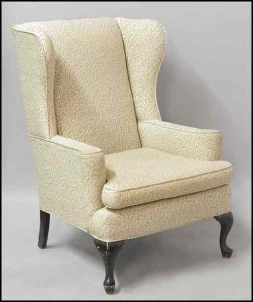 Appraisal: UPHOLSTERED WINGBACK CHAIR H '' W '' D '' Condition