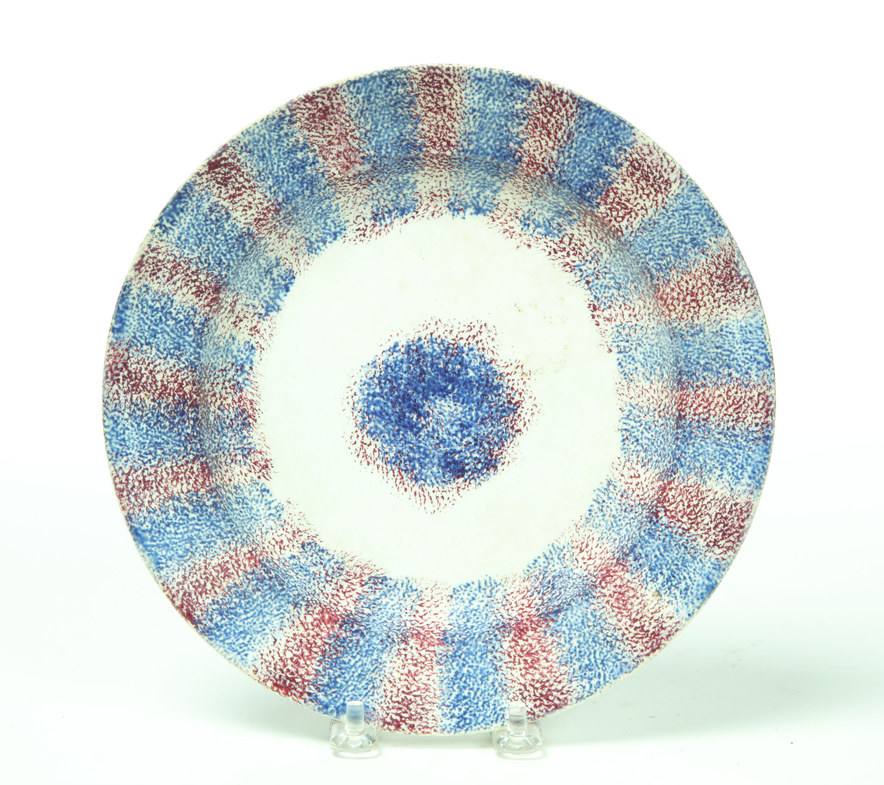 Appraisal: RAINBOW SPATTERWARE PLATE England nd quarter- th century Blue and