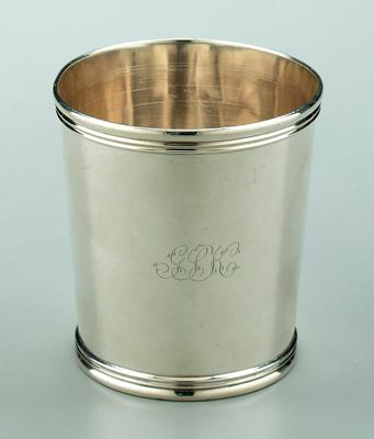 Appraisal: Coin silver julep cup round tapering sides reeded top and