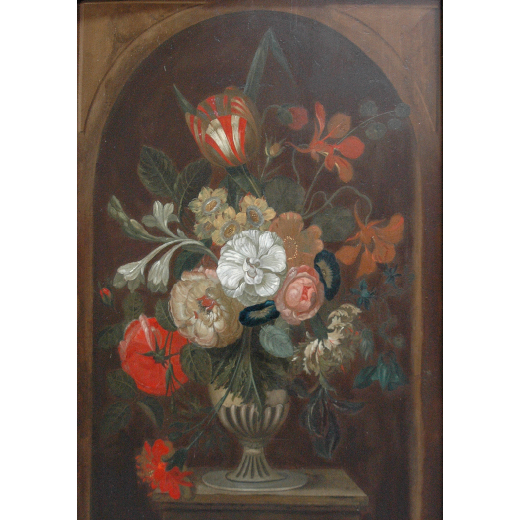 Appraisal: Dutch School th Century Floral Still Life in a Niche