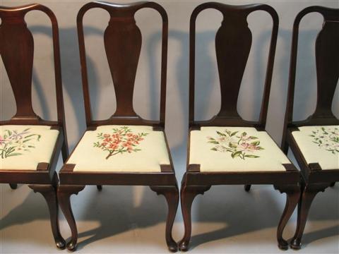 Appraisal: SET OF SIX QUEEN ANNE STYLE MAHOGANY CHAIRS Revival the