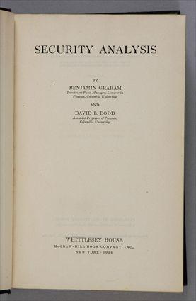 Appraisal: GRAHAM BENJAMIN AND DODD DAVID L SECURITY ANALYSIS NY WHITTLESEY