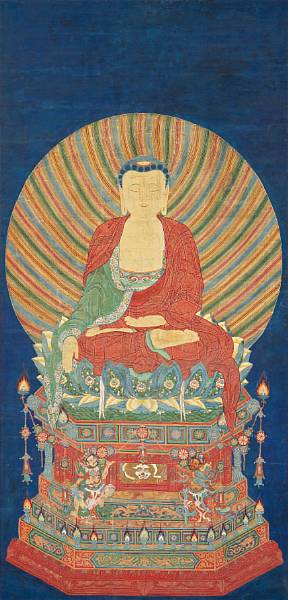 Appraisal: Anonymous th th Century Amitabha Ink and color on silk