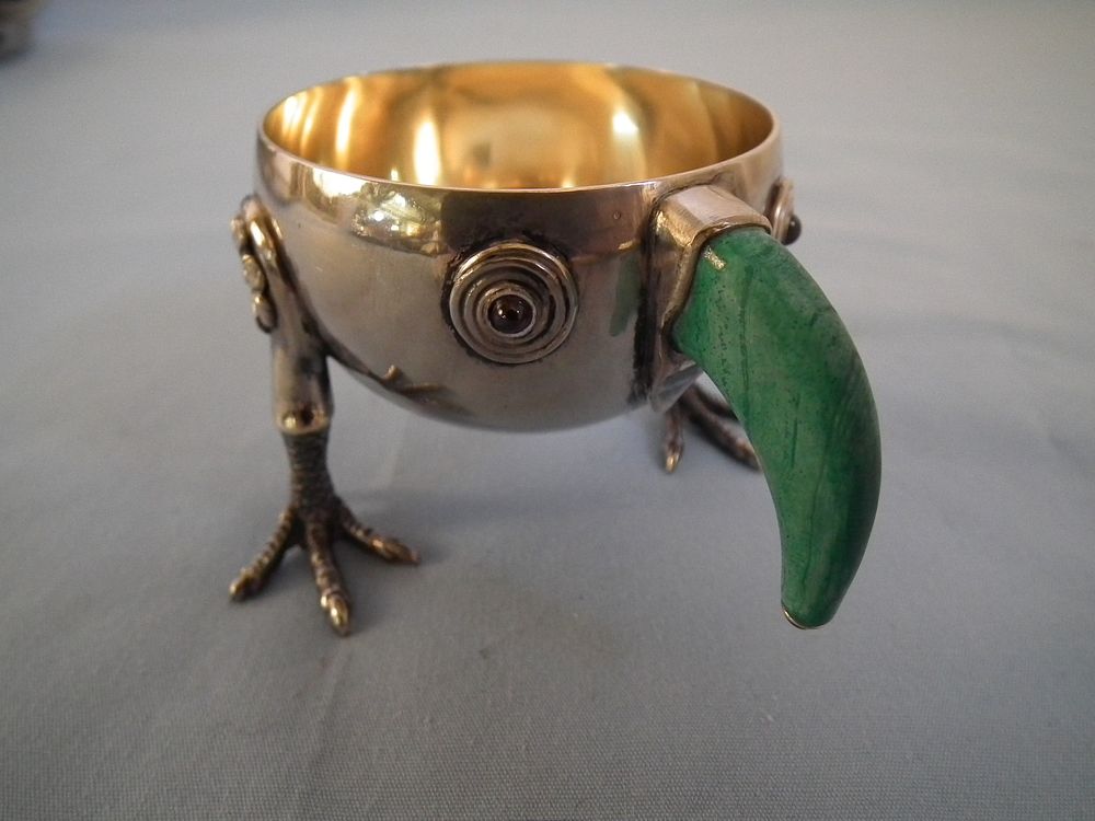 Appraisal: RUSSIAN EGG HOLDER Whimsical Russian silver egg holder or master