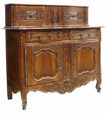 Appraisal: French Provincial Louis XV style walnut sideboard th c having