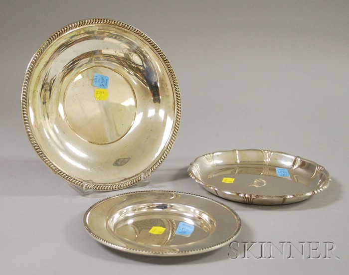 Appraisal: Three Sterling Silver Table Items a Reed Barton side plate