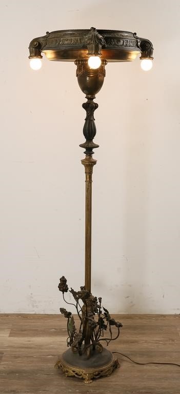 Appraisal: Aesthetic Movement style floor lamp NYC Early th Century Standing