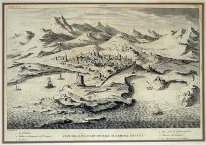 Appraisal: pieces Engravings Martin I B after Middle Eastern Mediterranean City