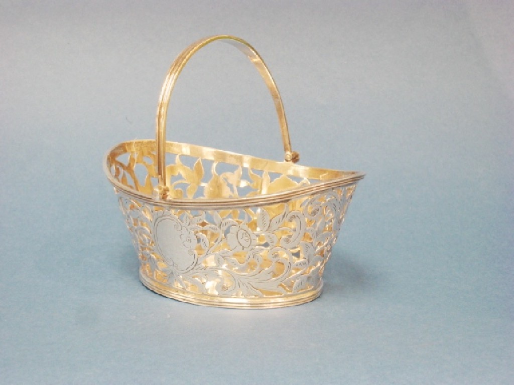 Appraisal: A Victorian pierced oval Basket with floral and scroll design