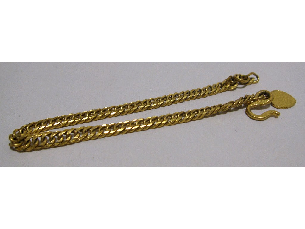 Appraisal: Twenty four carat gold flat curb link bracelet Approx gms