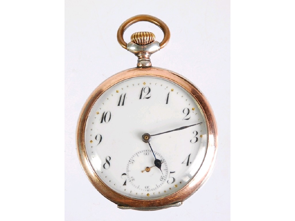 Appraisal: CONTINENTAL SILVER AND GOLD BANDED OPEN FACED POCKET WATCH with