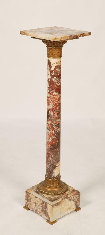 Appraisal: A GILT METAL MOUNTED ROUGE MARBLE COLUMN with a square