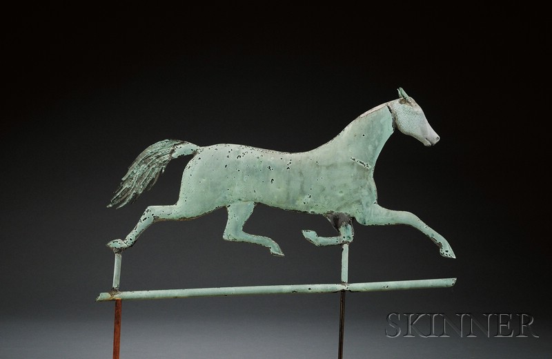 Appraisal: Molded Sheet Copper Running Horse Weather Vane possibly A L