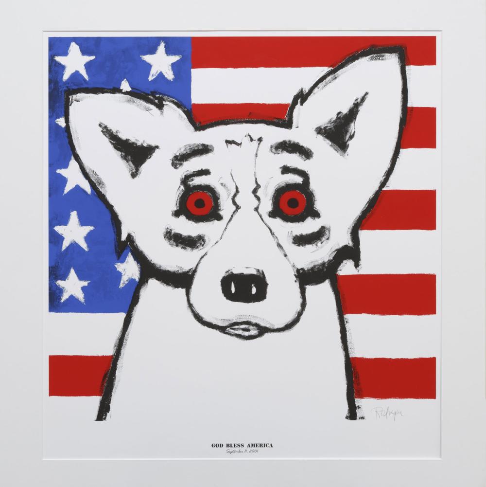 Appraisal: George Rodrigue American Louisiana - God Bless America silkscreen pencil-signed