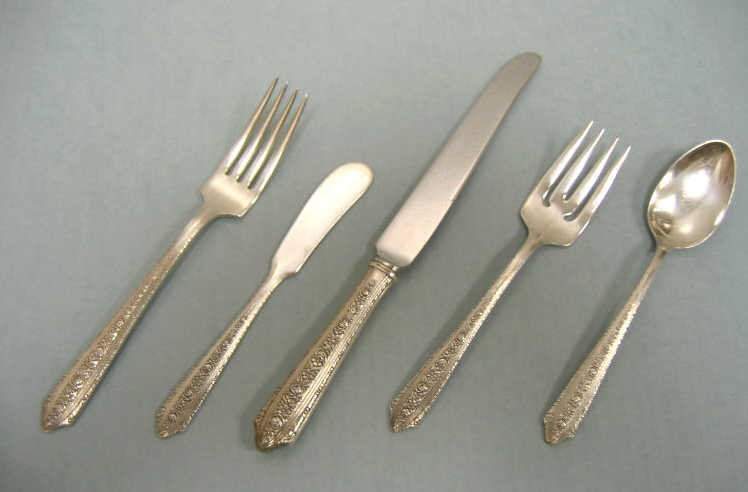 Appraisal: WALLACE STERLING SILVER FLATWARE Normandie pattern service for twelve comprising