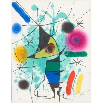 Appraisal: JOAN MIRO Spanish - Lithograph in colors The Universe framed