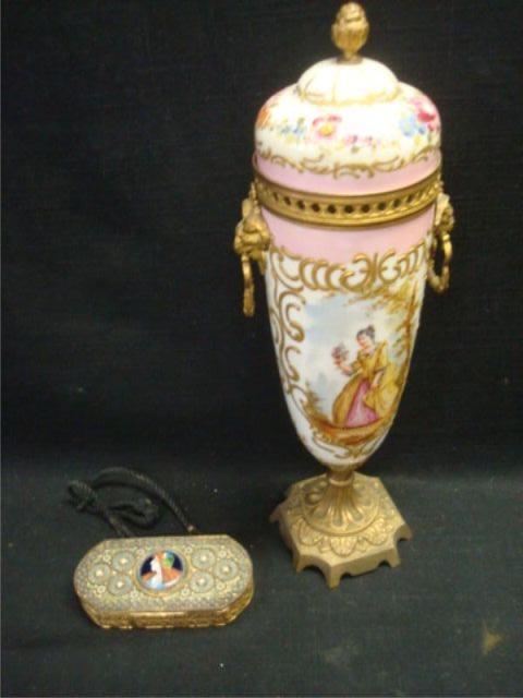 Appraisal: Sevres Urn Together with a Gilt Metal Box From an