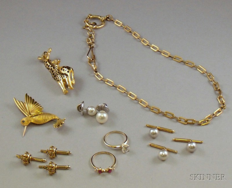 Appraisal: Small Group of Assorted Costume Jewelry including two brooches a