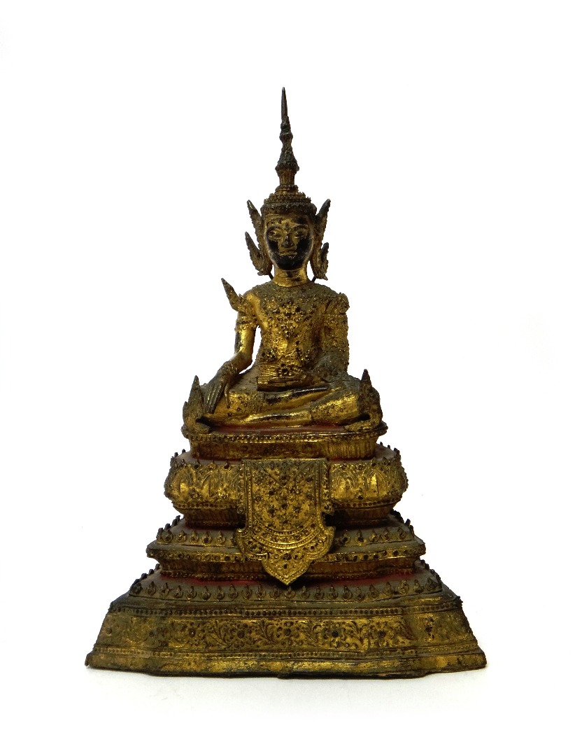 Appraisal: A Thai gilt-bronze figure of Buddha probably th century seated